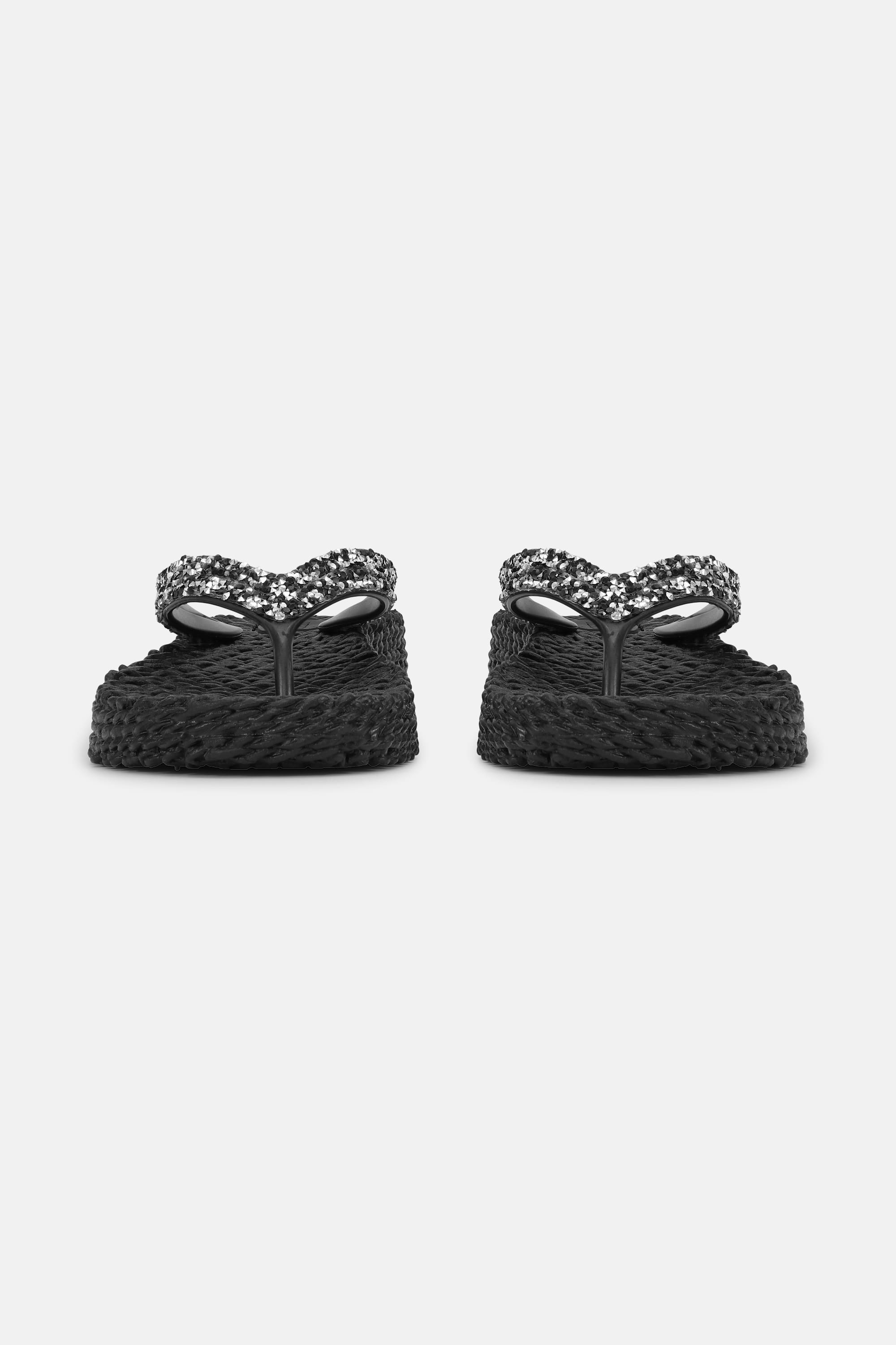 Plateau Flip-Flops Glitzersteine - Black